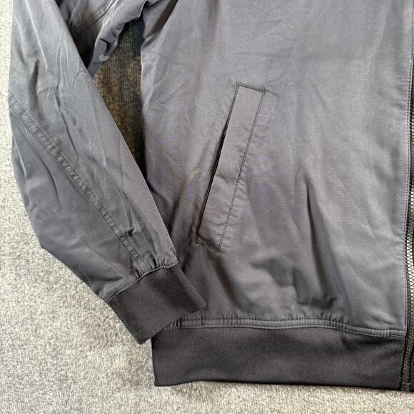 Nike Bomber Jacket Mens Medium Black Zip Woven Unlined Coat Essentials - Picture 9 of 11